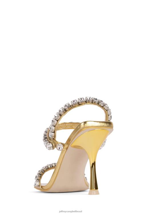 Jeffrey Campbell mulheres B0VBD1623 ouro prata sandália de salto alto santos