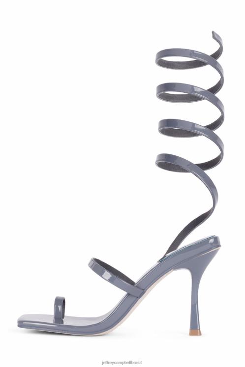 Jeffrey Campbell mulheres B0VBD1627 patente da marinha empoeirada sandália de salto alto luzia
