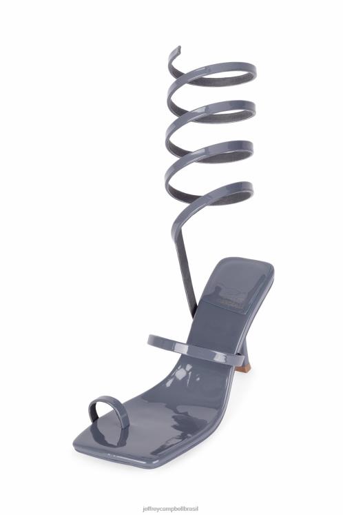 Jeffrey Campbell mulheres B0VBD1627 patente da marinha empoeirada sandália de salto alto luzia