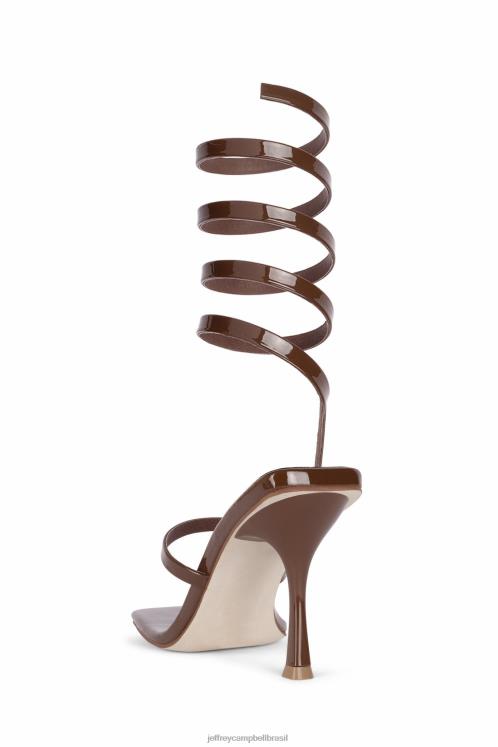 Jeffrey Campbell mulheres B0VBD1630 patente marrom sandália de salto alto luzia