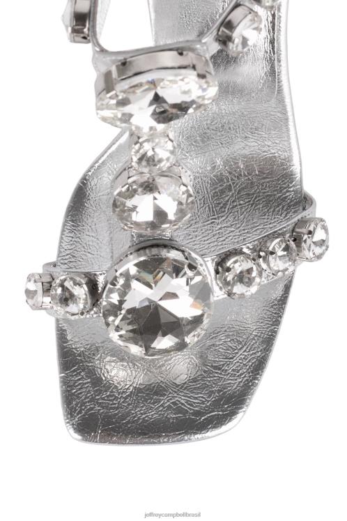 Jeffrey Campbell mulheres B0VBD1631 combinação de prata sandália de salto alto estazia