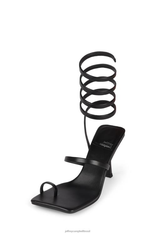 Jeffrey Campbell mulheres B0VBD1632 preto sandália de salto alto luzia