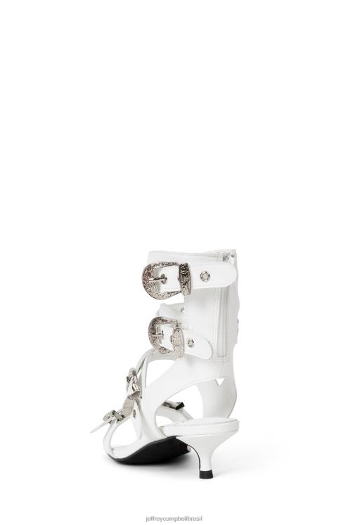 Jeffrey Campbell mulheres B0VBD227 prata branca sandália de salto alto eclético