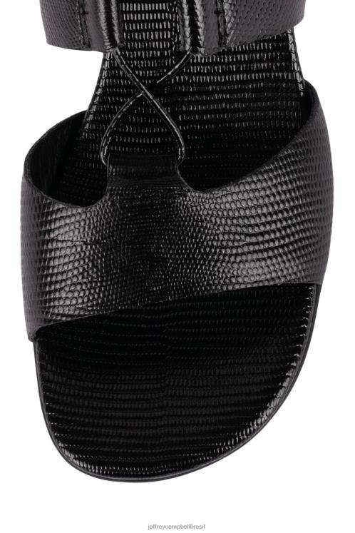 Jeffrey Campbell mulheres B0VBD235 lagarto preto sandália de salto alto sessenta e kh