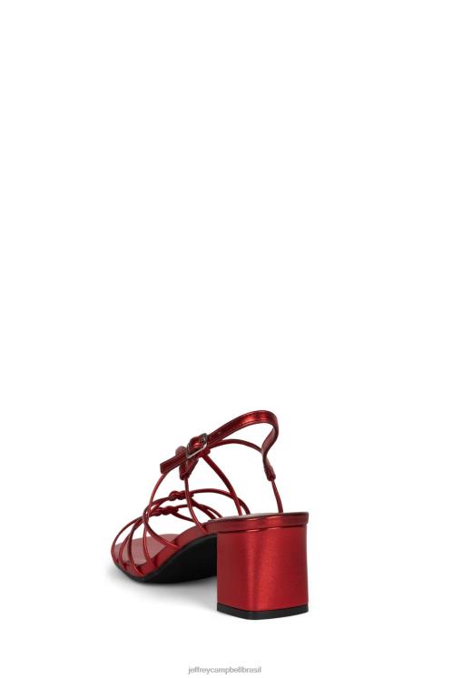 Jeffrey Campbell mulheres B0VBD70 vermelho metálico sandália de salto alto socializar