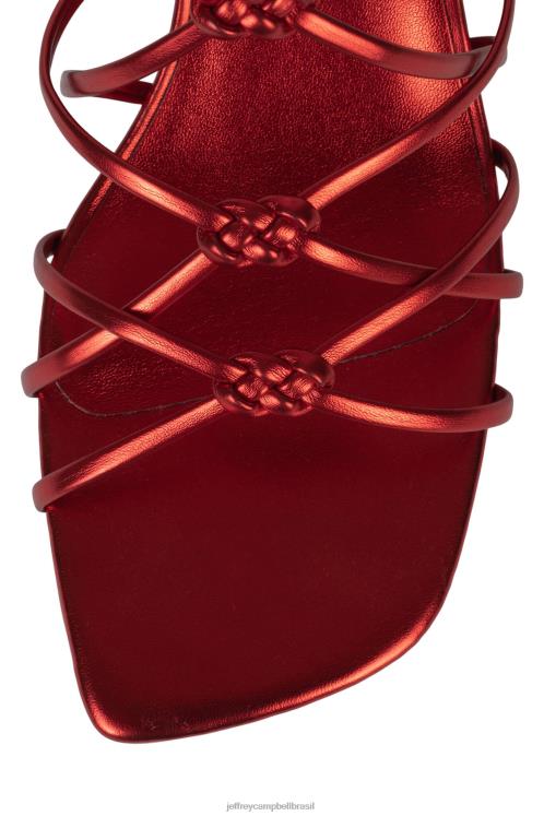 Jeffrey Campbell mulheres B0VBD70 vermelho metálico sandália de salto alto socializar