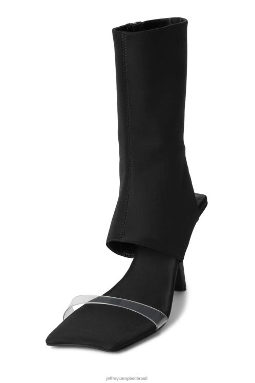 Jeffrey Campbell mulheres B0VBD77 neoprene preto claro sandália de salto alto pavoneando
